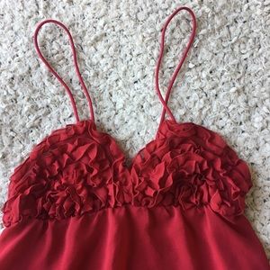 Rampage ruffled chemise with mesh